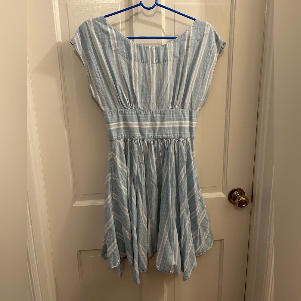 Anthropologie blue stripe dress